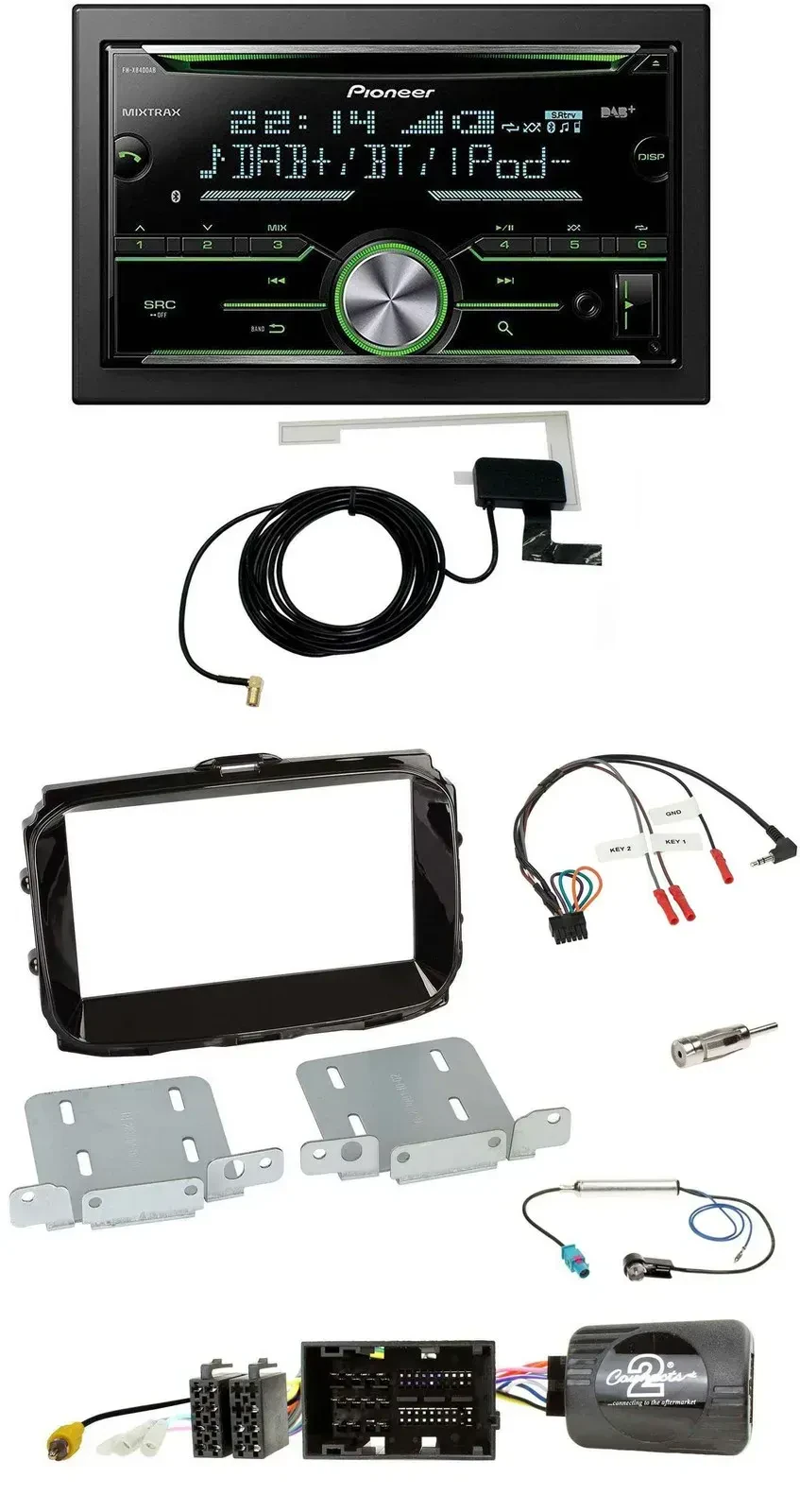 Автомагнитола Pioneer 2DIN, CD/USB, Bluetooth, DAB, для Alfa Romeo Giulietta (2014–2021), поддержка кнопок на руле