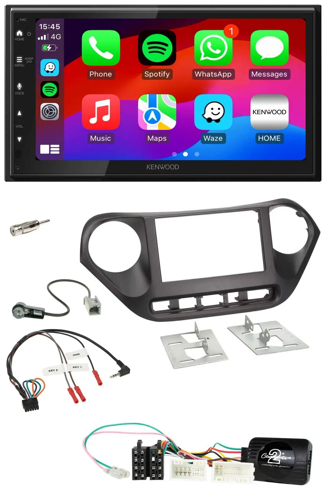 Kenwood Lenkrad USB DAB 2DIN Bluetooth Autoradio für Hyundai i10 ab 2014