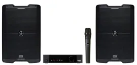 (2) Mackie SRM210 V-Class 10” 2000w PA DJ Speakers w/Bluetooth+AKG Wireless Mic