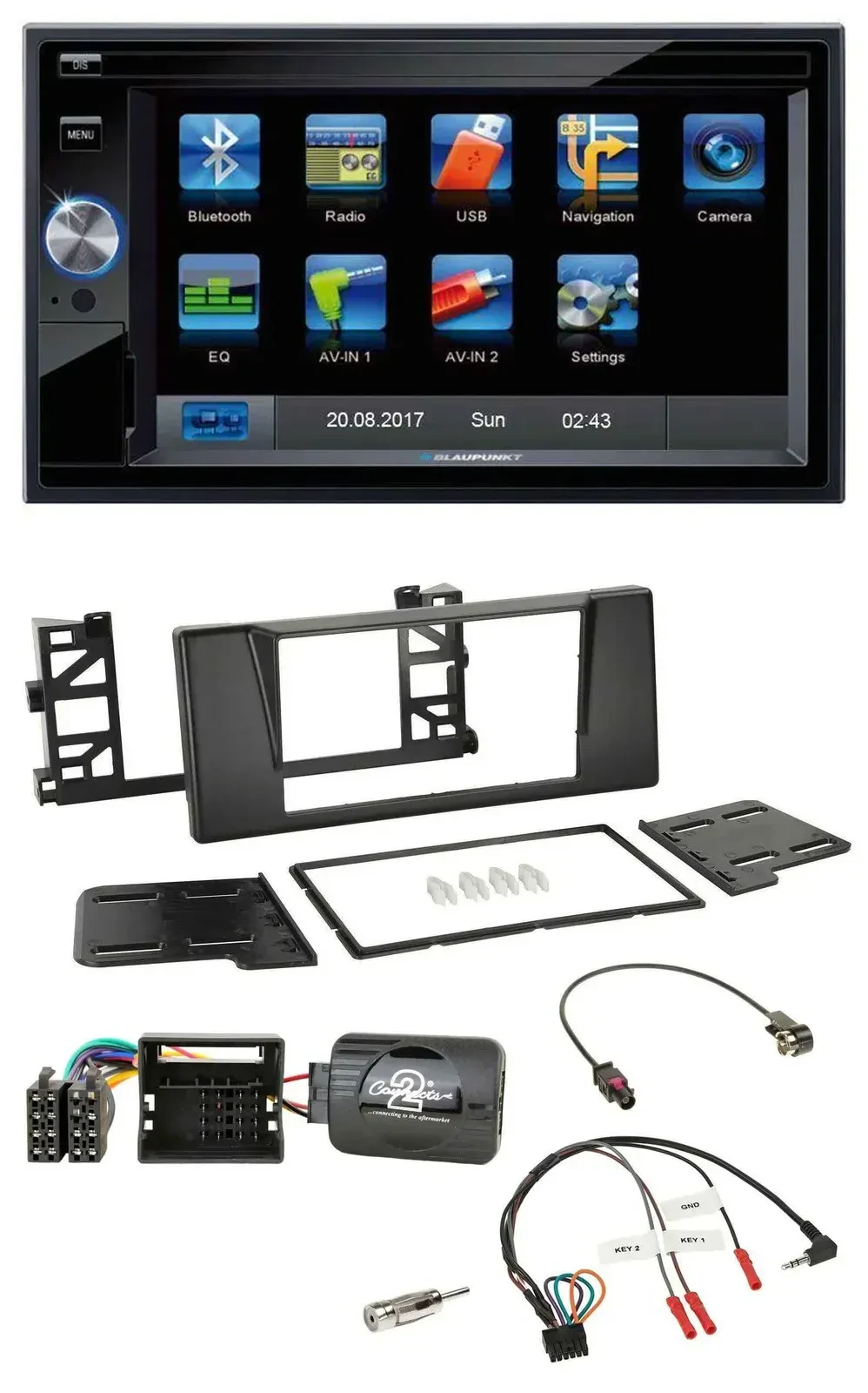 Blaupunkt 2DIN Bluetooth TMC USB Lenkrad SD Navigation für BMW 5er E39 01-03 Qua