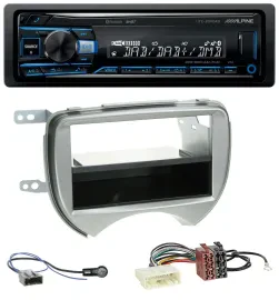 Автомагнитола для Nissan Micra (2010–2013 K13) Alpine USB, Bluetooth, DAB, MP3 серебристая