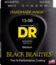 Струны для акустической гитары DR Strings BKA-13 Black Beauties 13-56