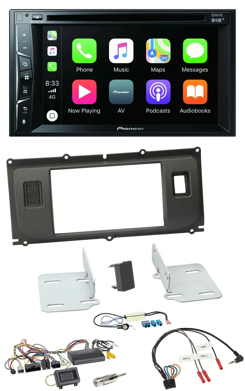 Pioneer Lenkrad USB DVD Bluetooth DAB 2DIN Autoradio für Land Rover Evoque 11-13