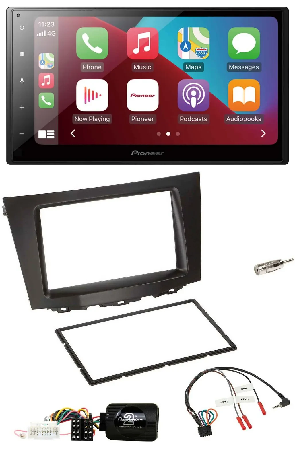 Pioneer USB Lenkrad DAB 2DIN Bluetooth Autoradio für Suzuki Kizashi ab 2010