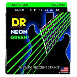 Струны для электрогитары DR Strings NGE-9 Neon Green 9-42