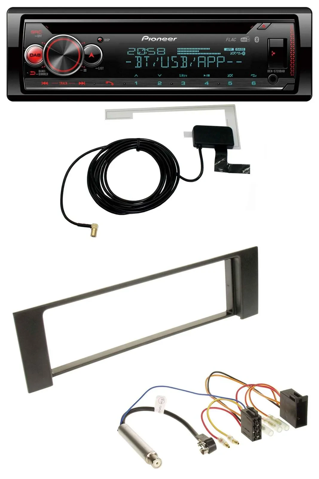 Автомагнитола Pioneer DAB, CD, MP3, USB, Bluetooth для Audi A4 (B6, 2000–2004), ISO