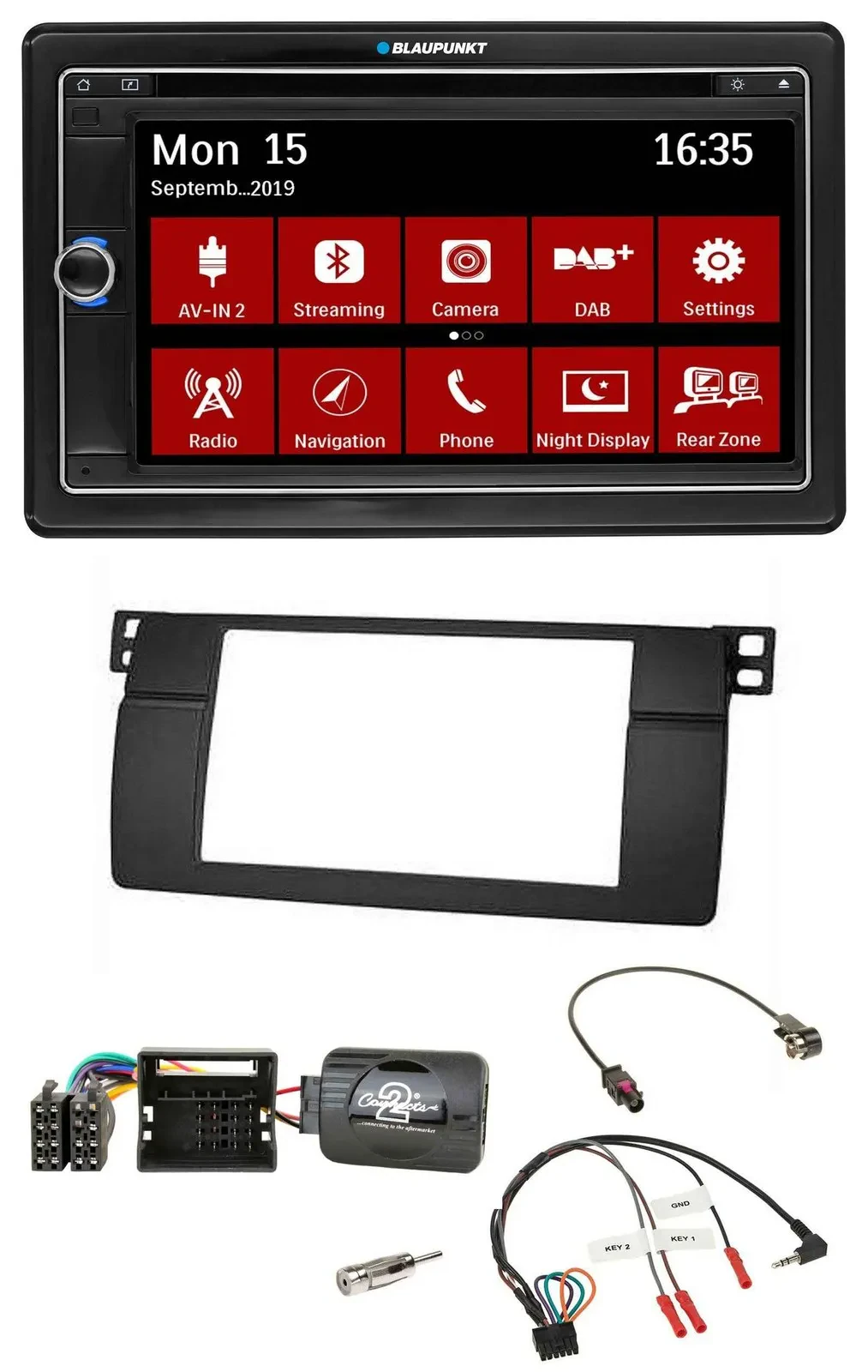 Blaupunkt 2DIN USB DAB Lenkrad Bluetooth TMC Navigation für BMW 3er E46 2001-200