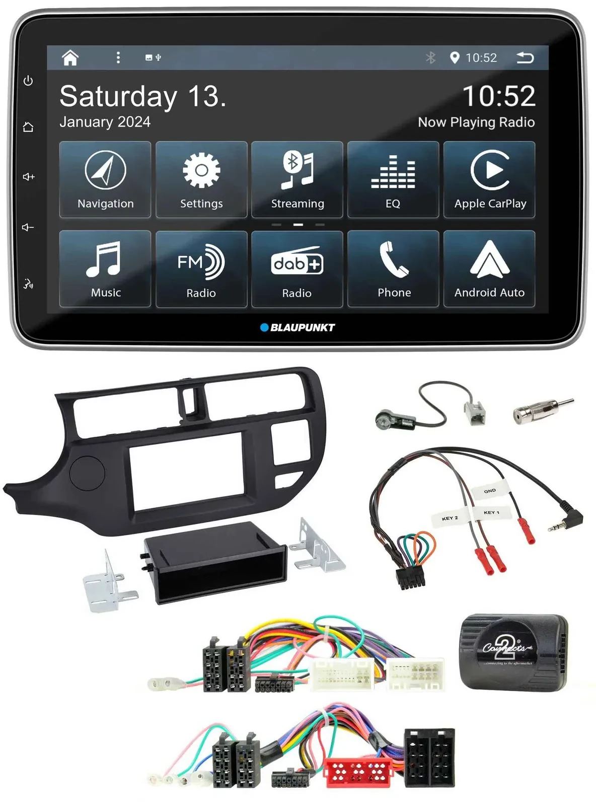 Blaupunkt USB DAB SD Lenkrad Bluetooth Autoradio für Kia Rio UB 2011-2015 schwar
