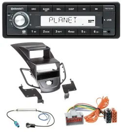Continental USB MP3 AUX 1DIN Autoradio für Ford Fiesta 08-10 Display schwarz