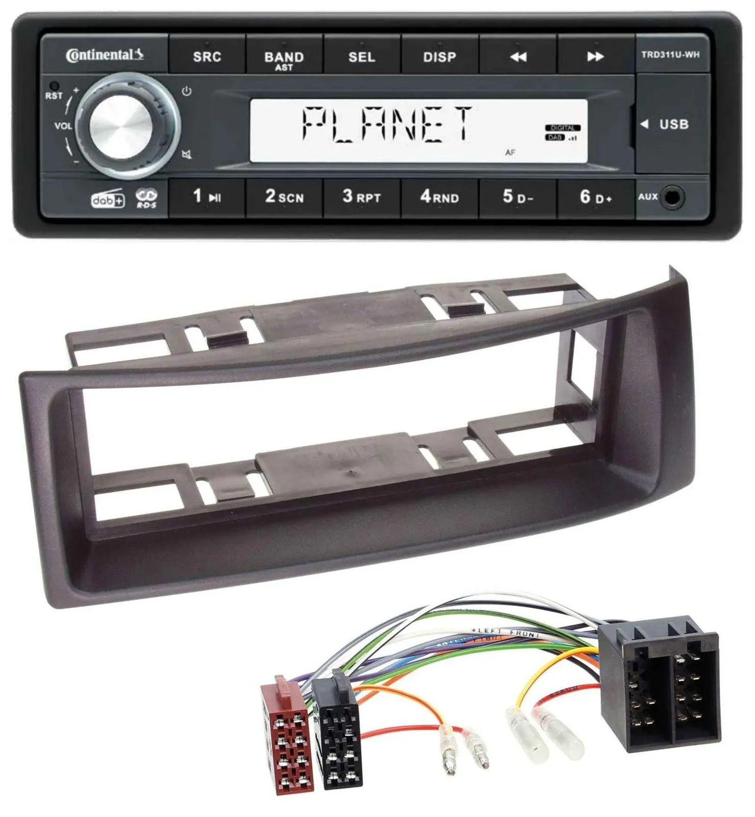 Continental MP3 AUX USB DAB 1DIN Autoradio für Renault Megane Scenic bis 03 schw