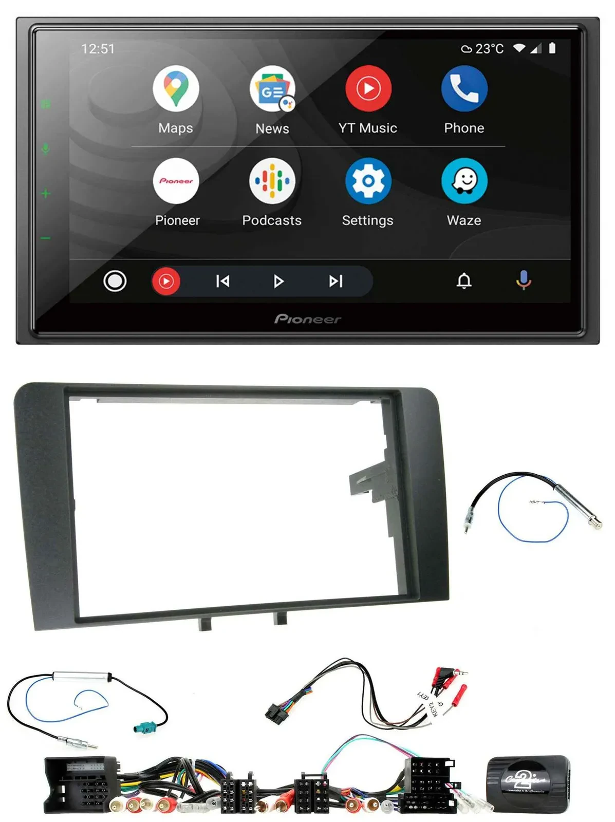 Pioneer USB 2DIN DAB Lenkrad Bluetooth Autoradio für Audi A3 8P 2003-2012 Aktivs