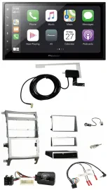 Pioneer USB Lenkrad 2DIN Bluetooth DAB Autoradio für Hyundai IX55 2009-2012 silb