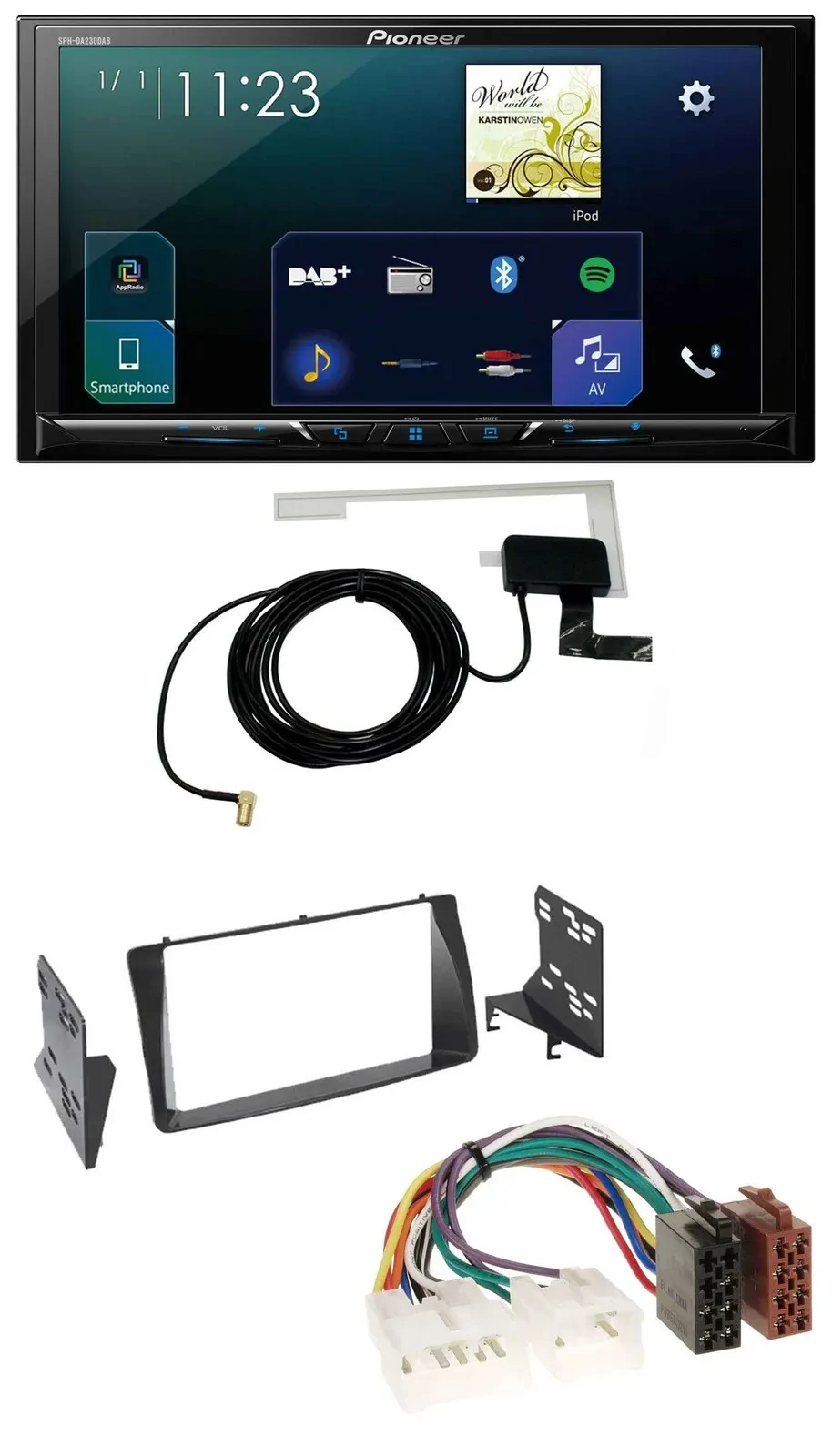Pioneer 2DIN DAB USB MP3 Bluetooth Autoradio für Toyota Corolla E12U/E12J 2001-2