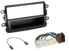 Установочный комплект для автомагнитолы Caraudio24 DIN, для Dacia Lodgy/Duster/Dokker/Sandero, черный (набор)