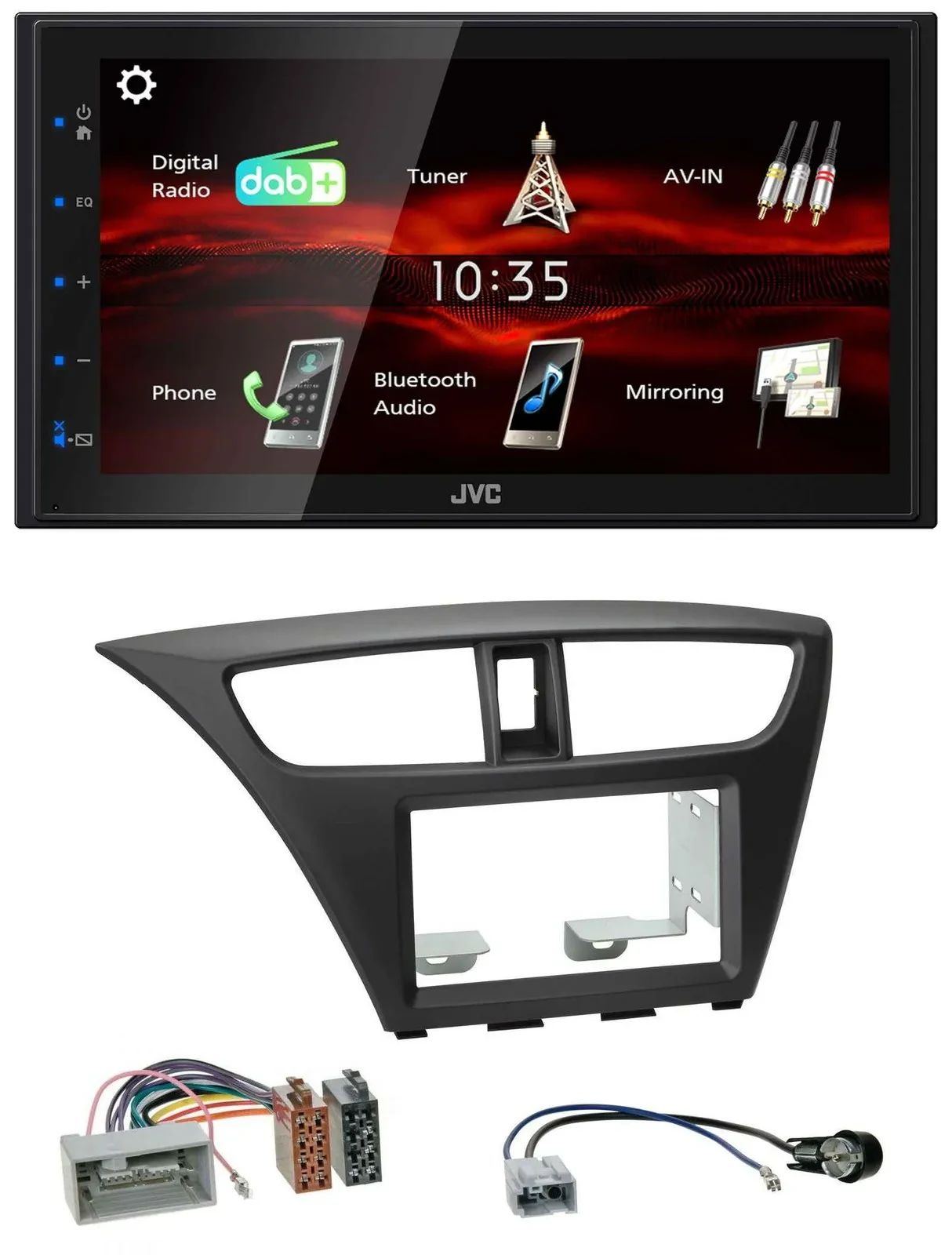 JVC USB Bluetooth MP3 DAB 2DIN Autoradio für Honda Civic Hatchback ab 12