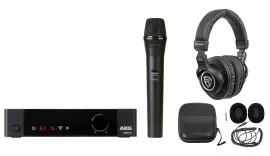 AKG DMS100 4-Channel Digital Handheld Wireless Microphone Mic System+Headphones