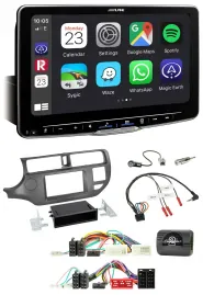 Автомагнитола для Kia Rio UB (2011–2015) Alpine Bluetooth USB DAB, антрацит, поддержка кнопок на руле