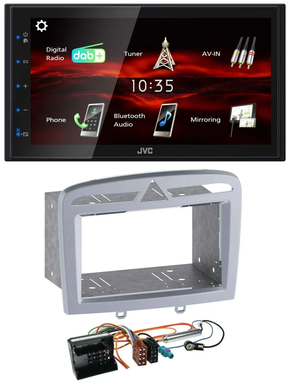 JVC USB Bluetooth MP3 DAB 2DIN Autoradio für Peugeot 308 09-13 warmsilber