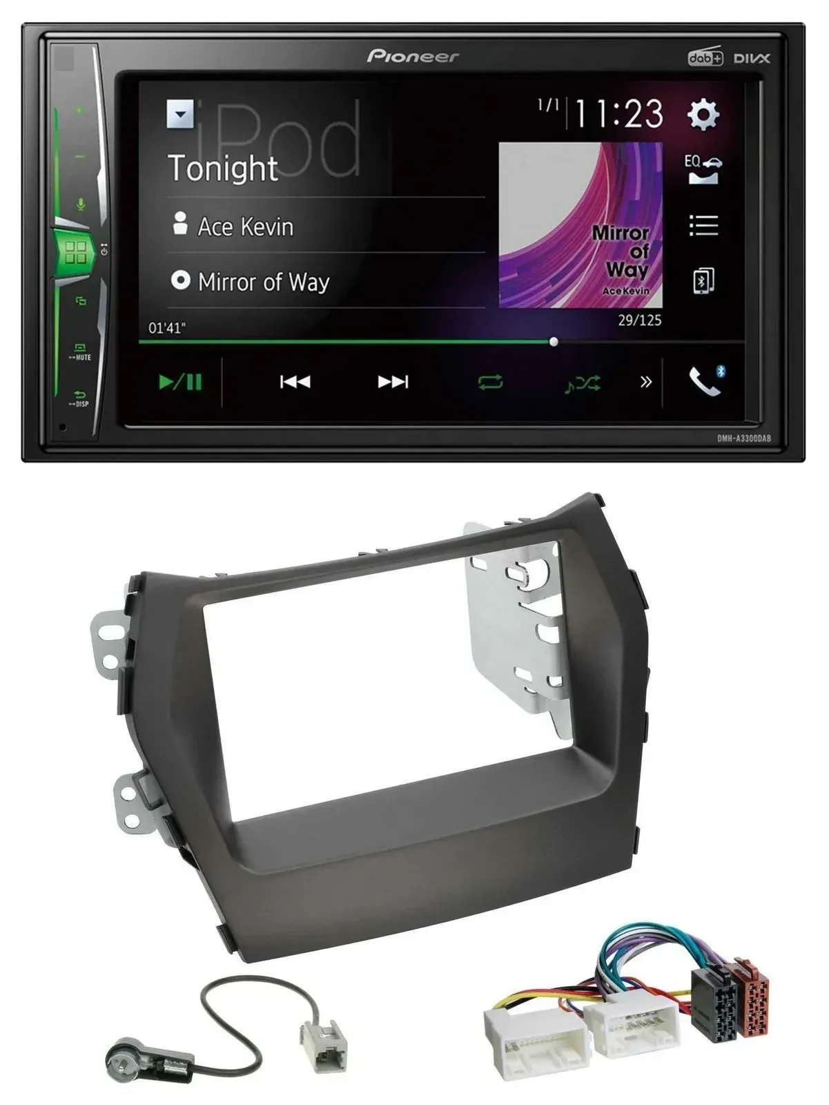 Pioneer 2DIN MP3 DAB USB Bluetooth Autoradio für Hyundai Santa Fe ab 12 ohne Nav