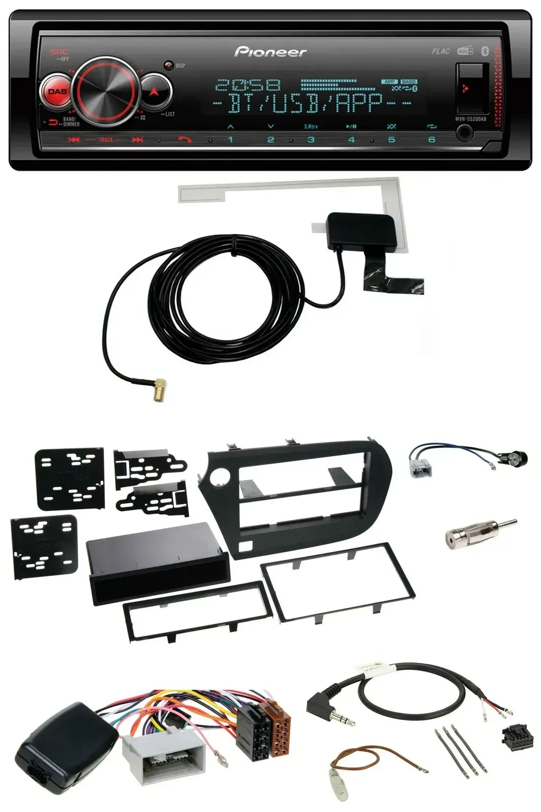 Pioneer Bluetooth DAB USB Lenkrad Autoradio für Honda Insight ZE2 2009-2013
