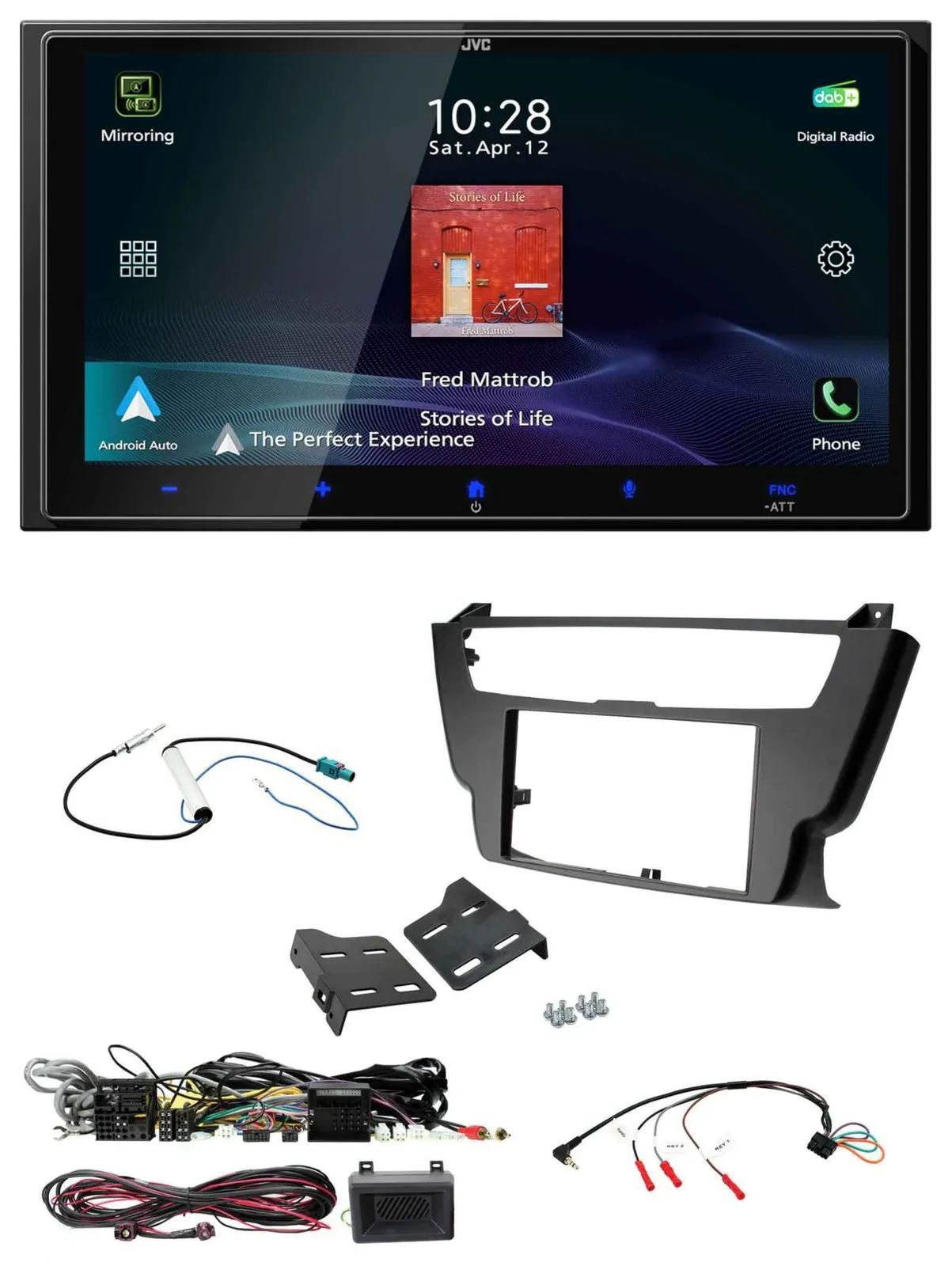 JVC USB Bluetooth 2DIN DAB Lenkrad Autoradio für BMW 3er 4er 2012-2016 ohne Vers