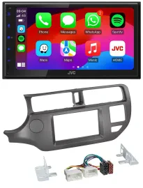 JVC Bluetooth USB MP3 2DIN DAB Autoradio für Kia Rio UB 11-14 anthrazit