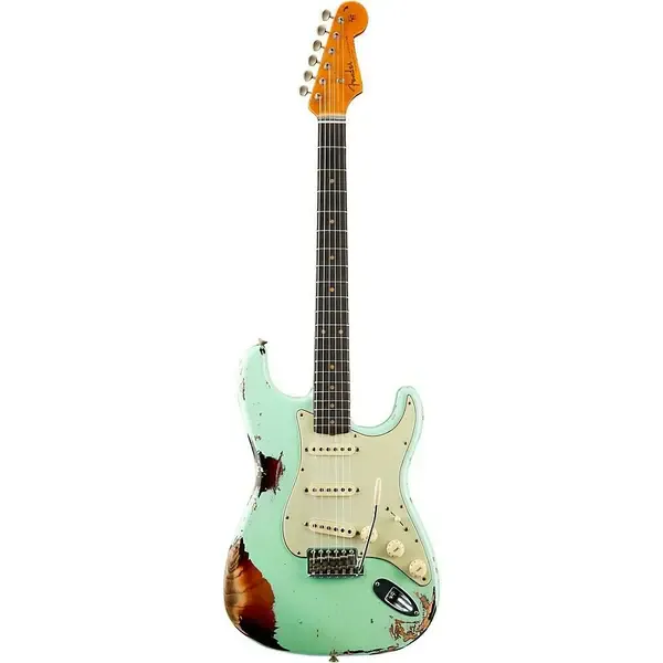 Электрогитара Fender Custom Shop 1962 Heavy Relic Stratocaster Guitar Surf Green/3-Color Sunburst