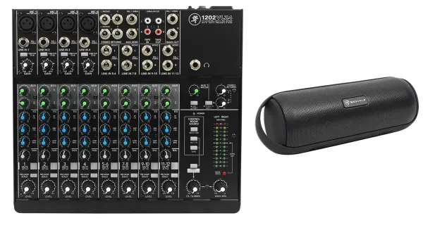 Mackie 1202VLZ4 12-ch Compact Analog Low-Noise Mixer w/ 4 ONYX Preamps+Speaker