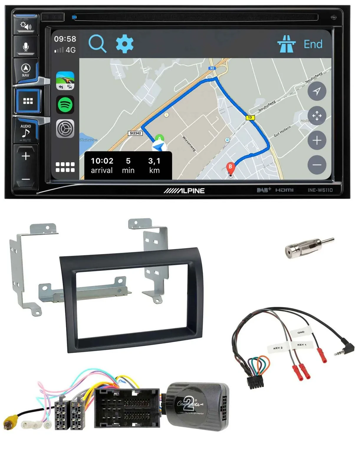 Alpine DAB TMC Bluetooth 2DIN USB Lenkrad Navigation für Citroen Jumper ab 14 sc