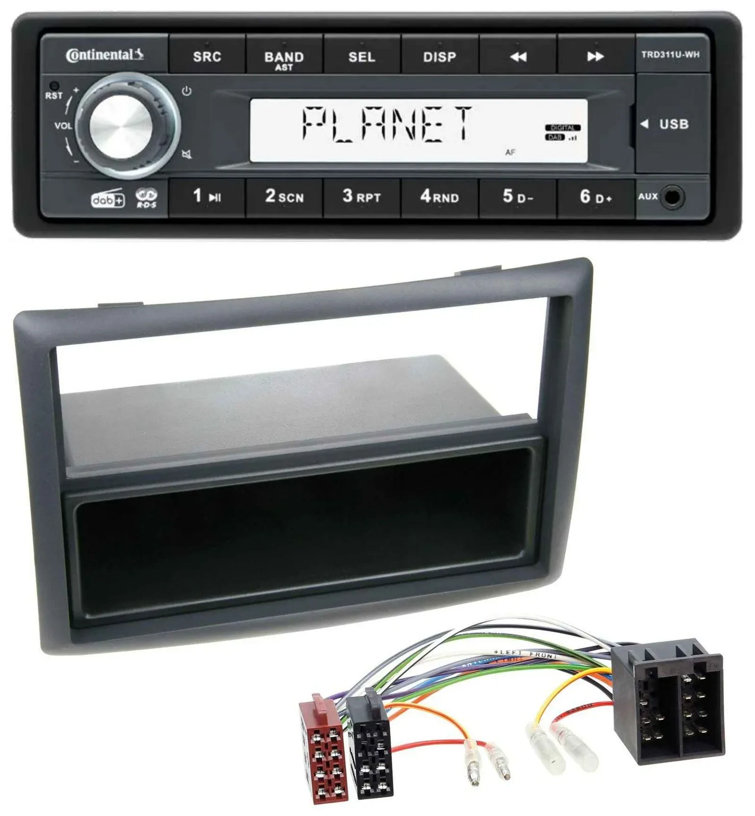 Continental MP3 AUX USB DAB 1DIN Autoradio für Renault Megane Scenic ab 07 schwa