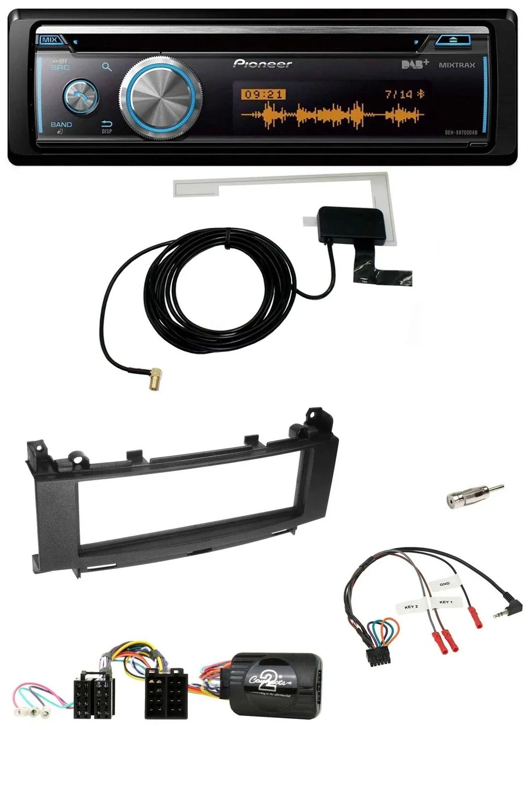 Автомагнитола Pioneer Bluetooth, DAB, USB, CD, совместима с кнопками на руле, для Mercedes A-Class/B-Class