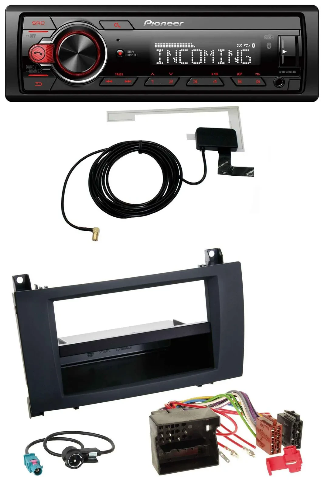 Pioneer USB MP3 DAB Bluetooth Autoradio für Mercedes SLK (R171, 2004-2011)