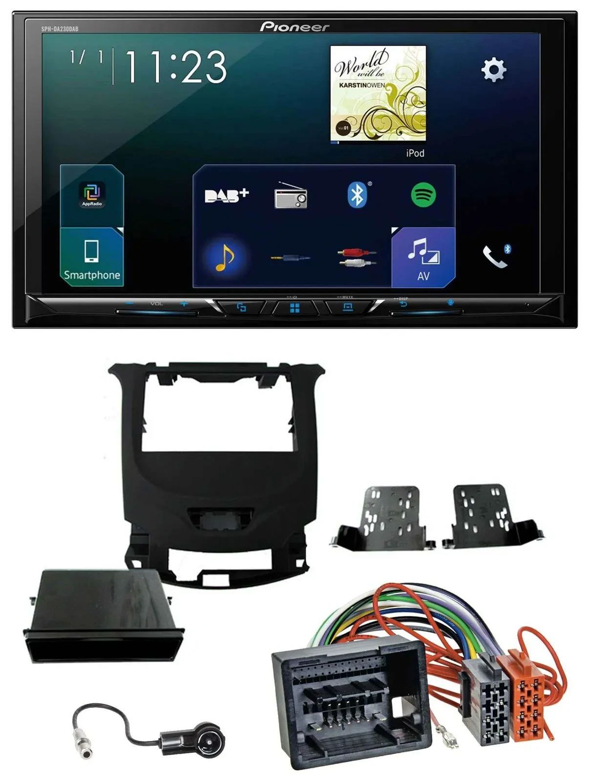 Pioneer MP3 Bluetooth USB 2DIN DAB Autoradio für Chevrolet Cruze ab 16 Klavierla