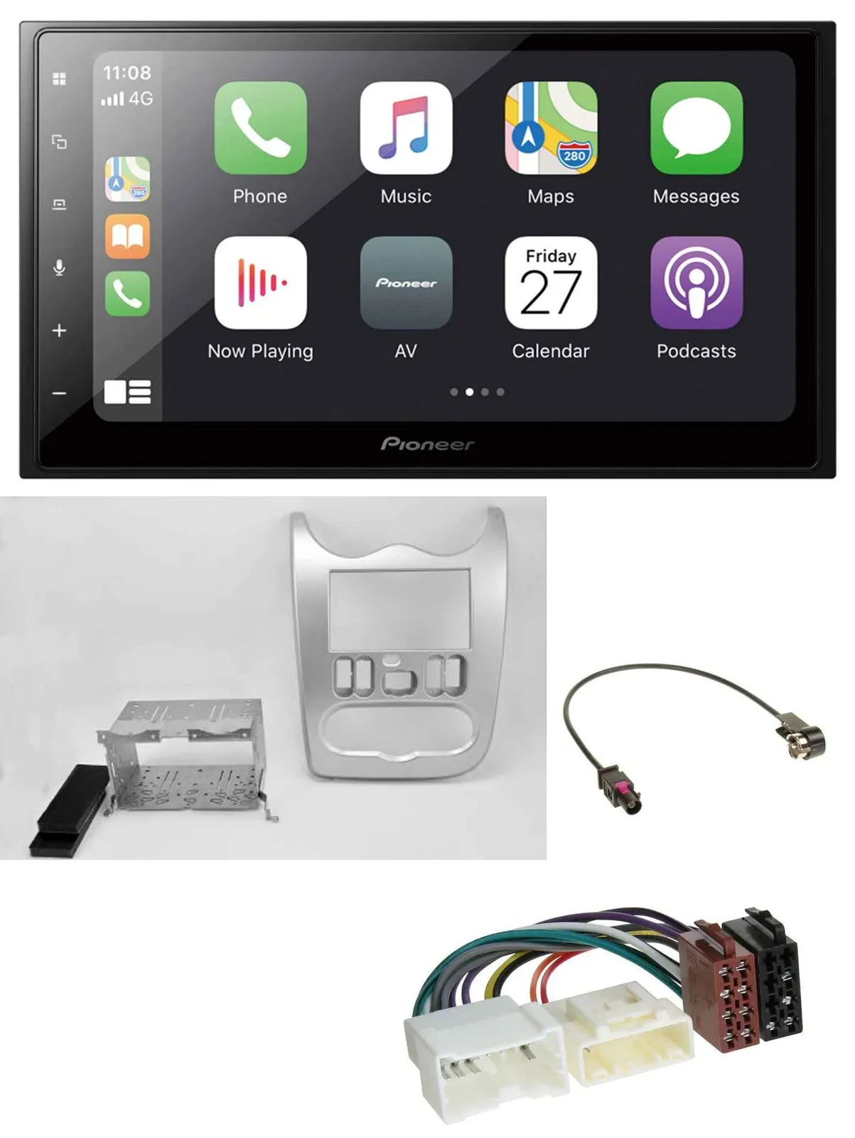 Pioneer MP3 Bluetooth DAB 2DIN USB Autoradio für Dacia Sandero Logan Duster ab 1