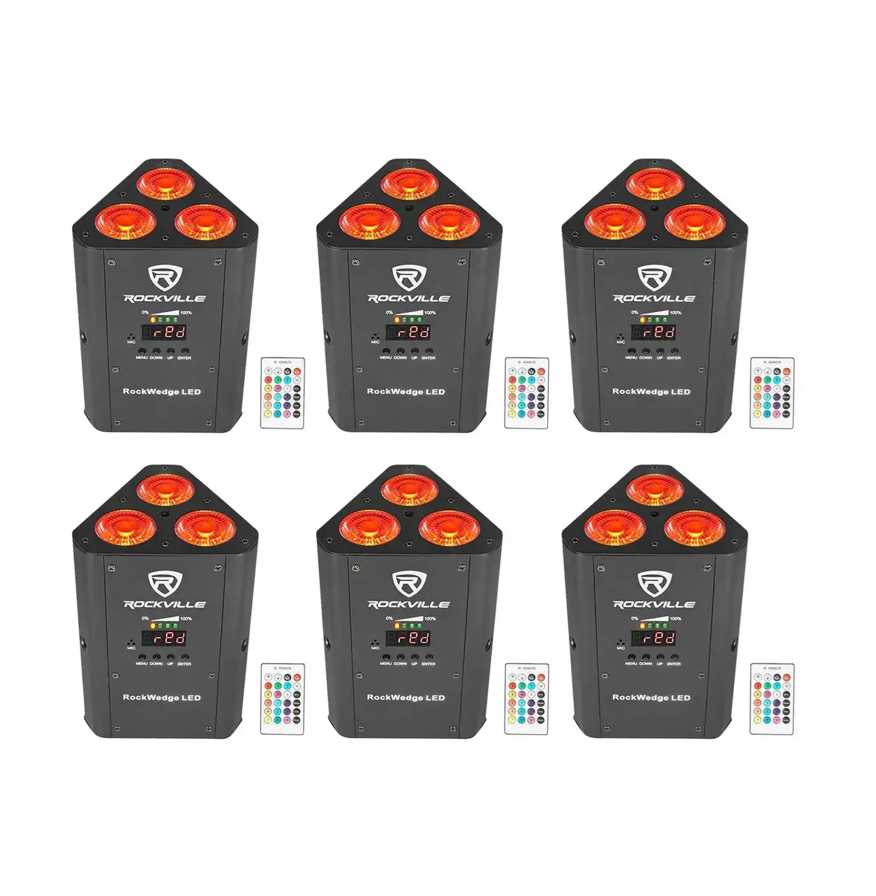 Светодиодный прибор Rockville RockWedge LED с чехлом (6 штук)