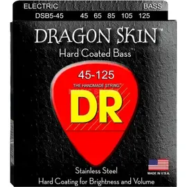 Струны для бас-гитары DR DSB5-45 DRAGON SKIN™  45-125