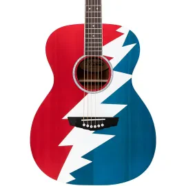 D'Angelico Premier Grateful Dead Tammany LE A/E Guitar R/W/B Lightning Bolt