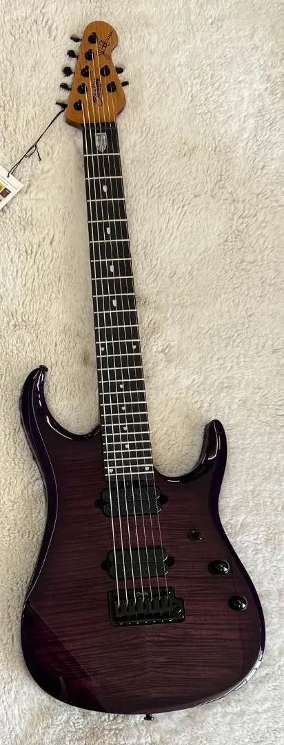 Sterling by Music Man John Petrucci JP15 7-String Electric Guitar, Purple Nebula