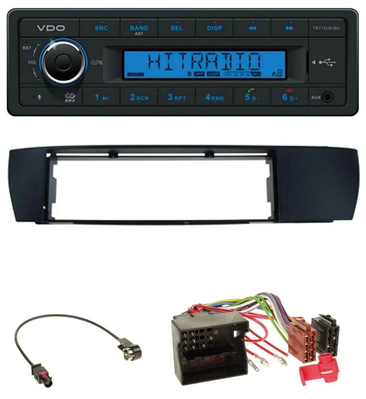 VDO Bluetooth AUX USB MP3 Autoradio für BMW X3 (E83 2004-2010) seitlich