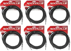 Инструментальный кабель Rockville RCGT20B Black 6.1 м (6 штук)