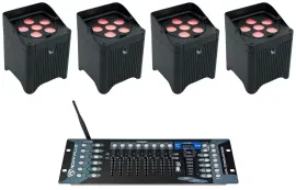 Светодиодный прибор Chauvet DJ Freedom Par T6 Black с DMX-пультом (4 штуки)