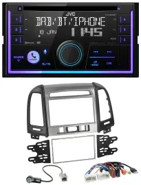 Автомагнитола для Hyundai Santa Fe JVC 2DIN DAB Bluetooth CD MP3 USB AUX