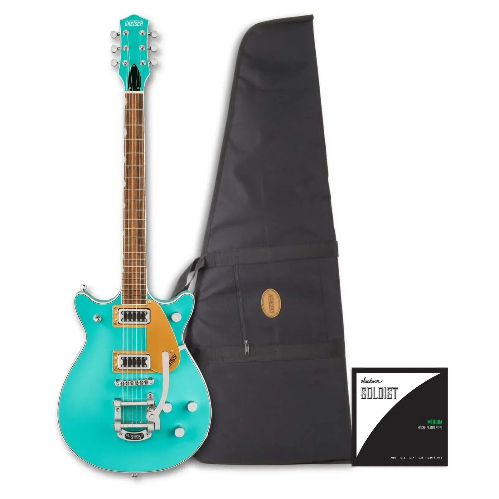 Gretsch G5232T Electromatic Double Jet FT Caicos Green Electric Guitar Bundle