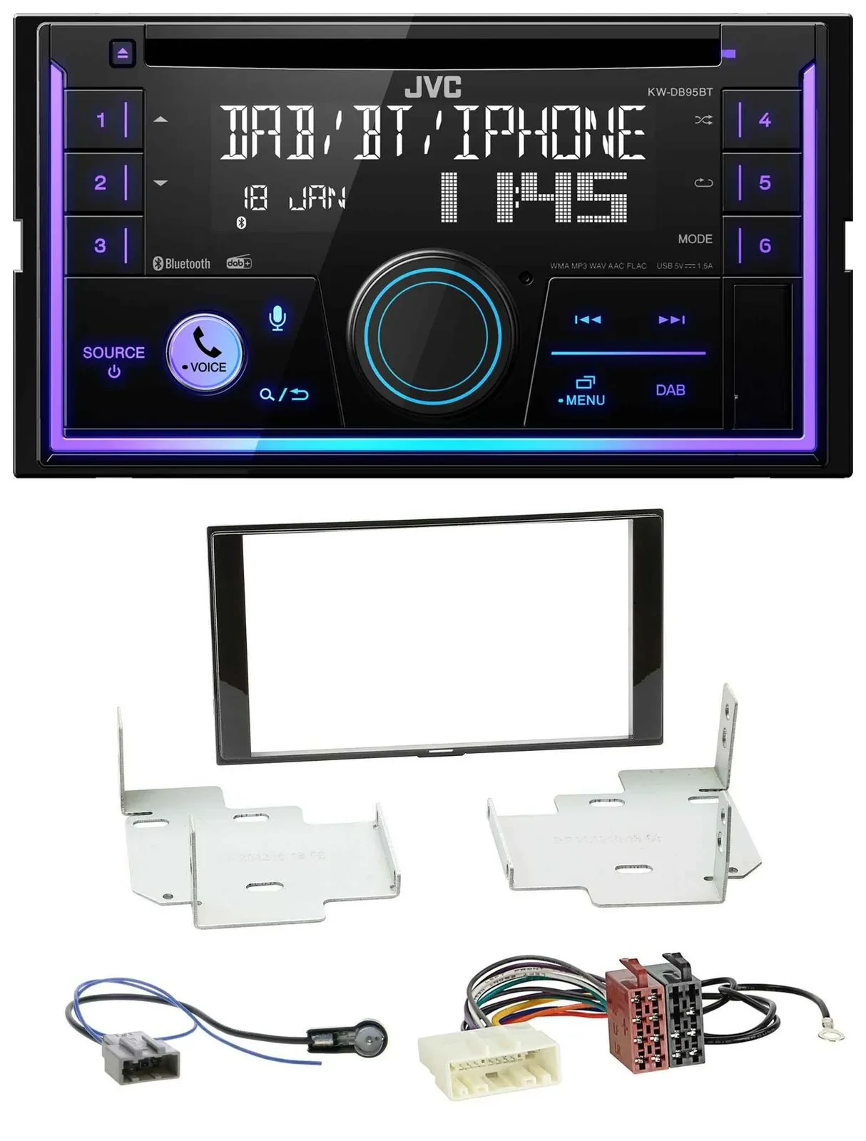 JVC MP3 USB 2DIN DAB Bluetooth CD Autoradio für Nissan Micra Note ab 2013