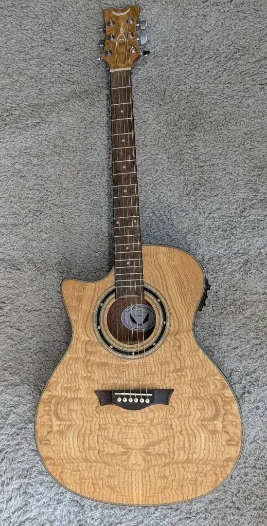 Dean EQAL GN Exotica Quilt Ash LEFTY Acoustic-Electric Guitar in Natural Finish