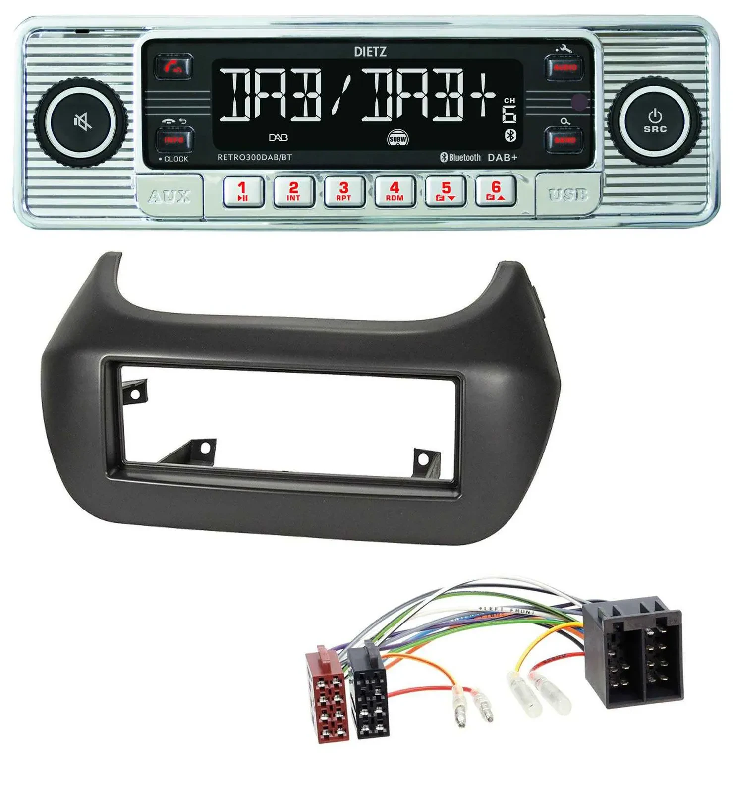 Dietz Bluetooth MP3 DAB USB Autoradio für Fiat Fiorino Qubo Citroen Nemo Peugeot