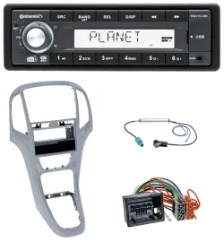 Continental MP3 AUX USB DAB 1DIN Autoradio für Opel Astra J ab 2009 Platin silbe