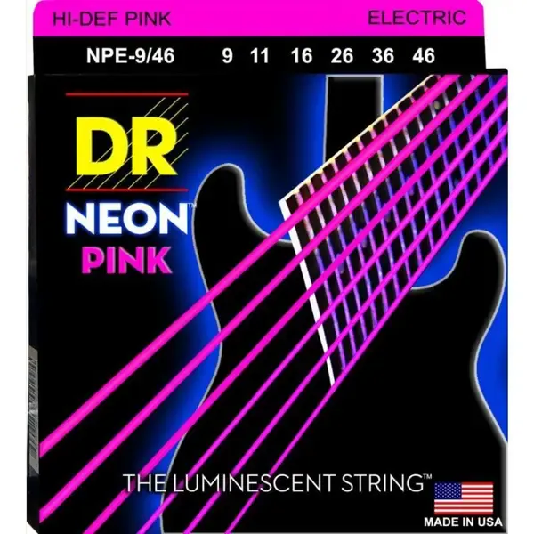 Струны для электрогитары DR Strings NPE-9/46 Neon Pink 9-46