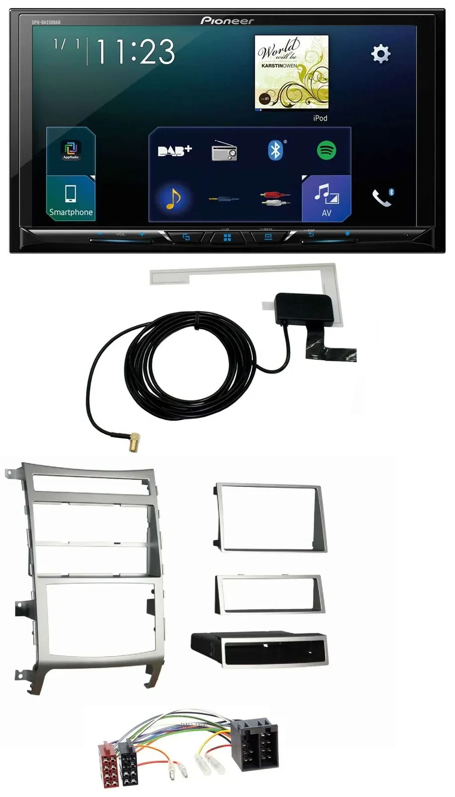 Pioneer 2DIN DAB USB MP3 Bluetooth Autoradio für Hyundai ix55 2009-2012 silber