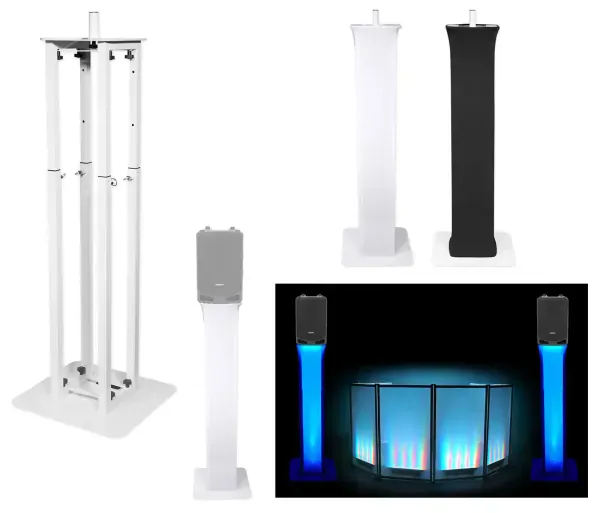 (1) Rockville White Adjustable Totem Speaker Stand For Samson XP115A